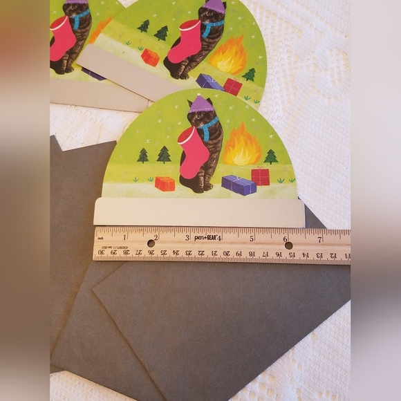 Set of 4 Y2K 1999 Roger la Borde Cat Christmas Holiday Cards - Picture 8 of 9